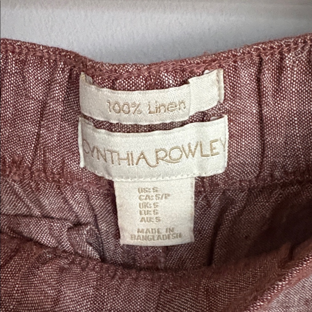 Cynthia Rowley Mauve Linen Pants - Picture 3 of 5
